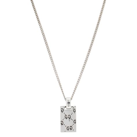 gucci sterling silver ghost pendant necklace|Gucci ghost necklace in silver.